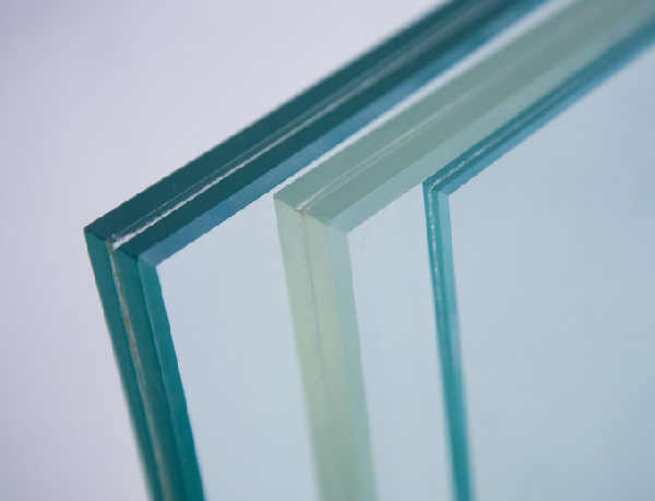 Image close-up of laminated security glass